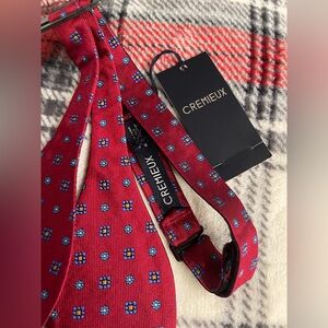 Daniel Cremieux Burgundy Silk Tie with Blue and Yellow Accents